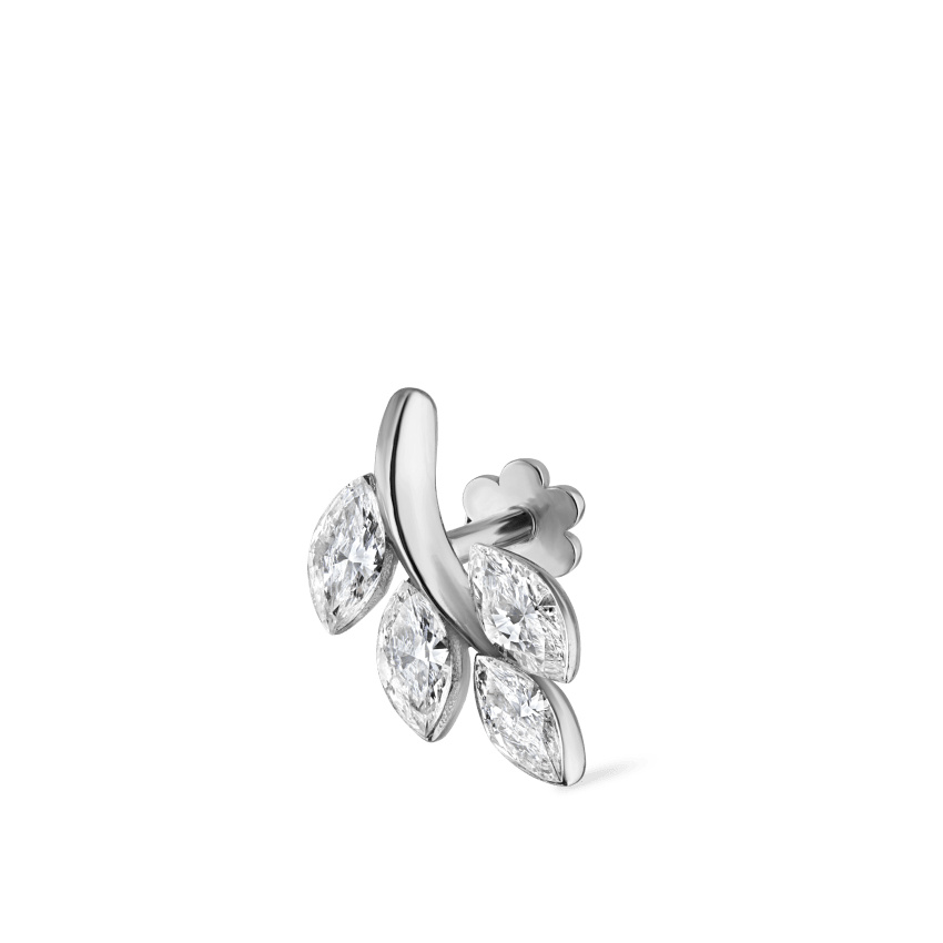 Diamond Vine Threaded Stud Earring