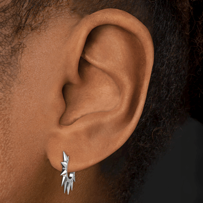Metal Mohawk Hoop Earring