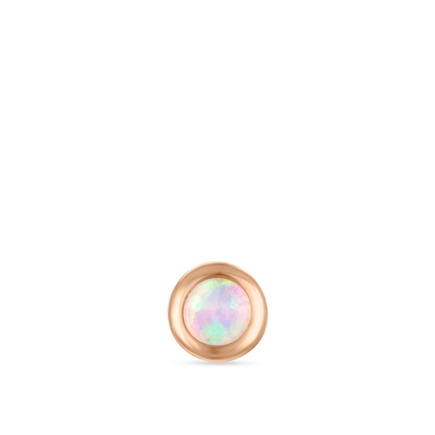 Opal Threaded Stud Earring With Titanium Backing