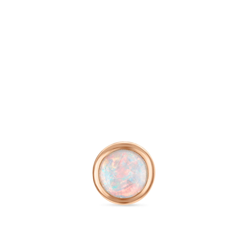 Opal Threaded Stud Earring With Titanium Backing