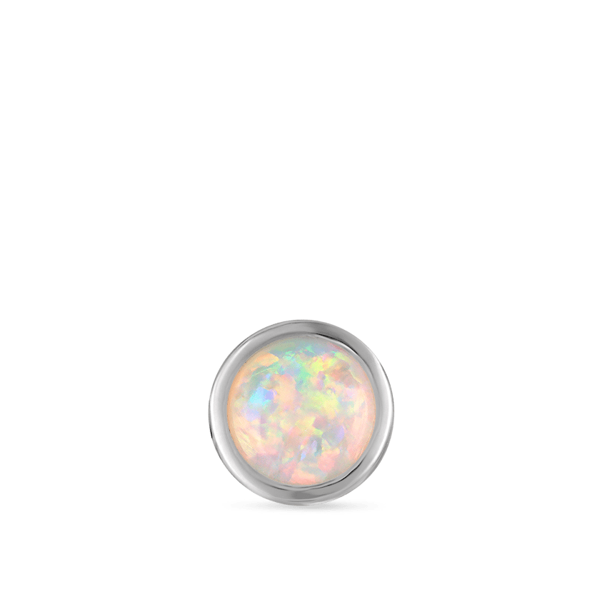 Opal Threaded Stud Earring With Titanium Backing