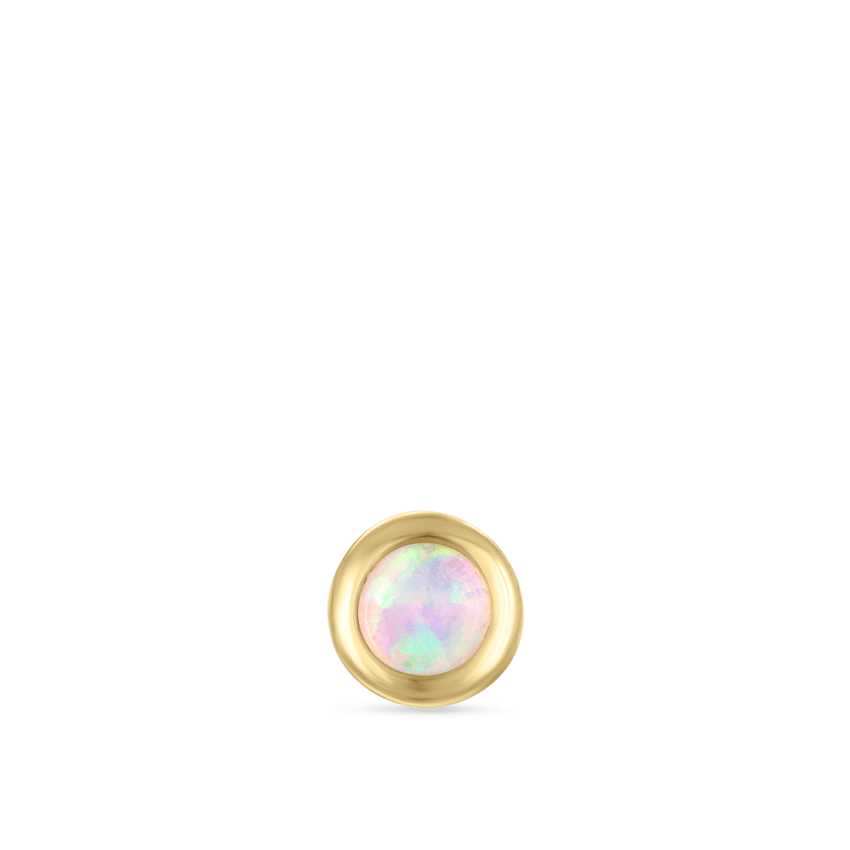 Opal Threaded Stud Earring With Titanium Backing
