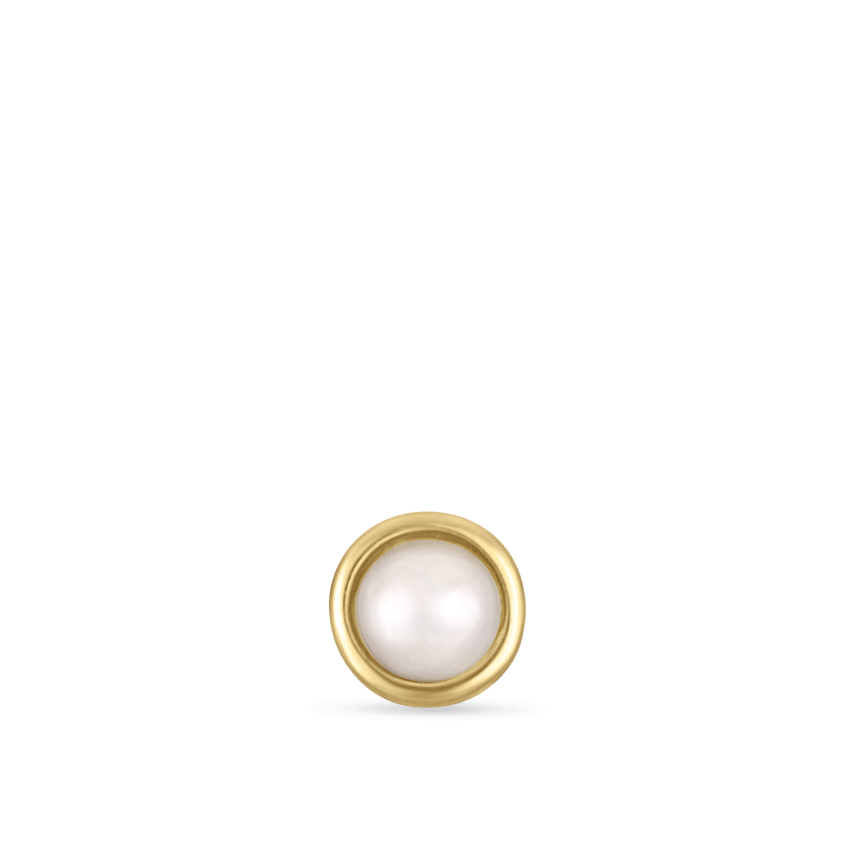 Natural Pearl Threaded Stud Earring With Titanium Backing