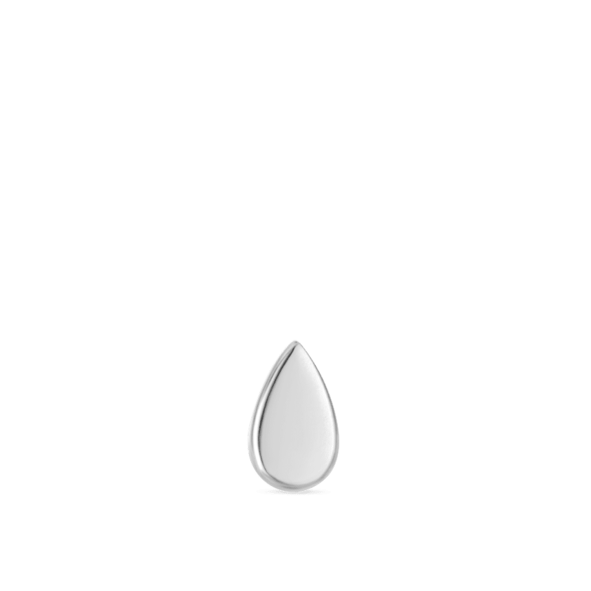 Plain Pear Shaped Threaded Stud Earring With Titanium Backing