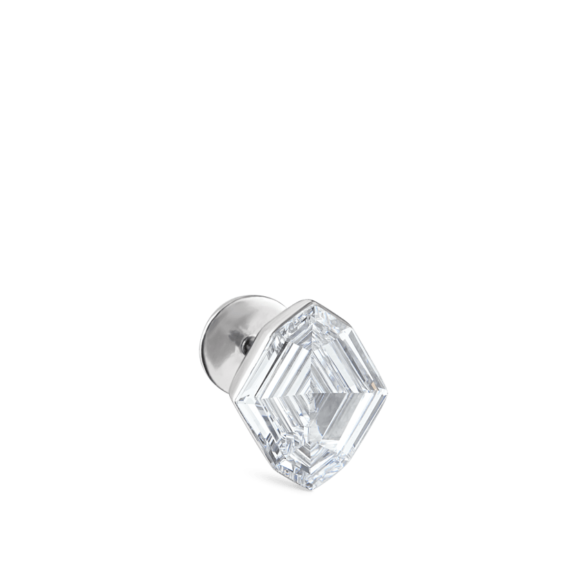 Invisible Set "Ace of Diamonds" Threaded Stud Earring With Titanium Backing