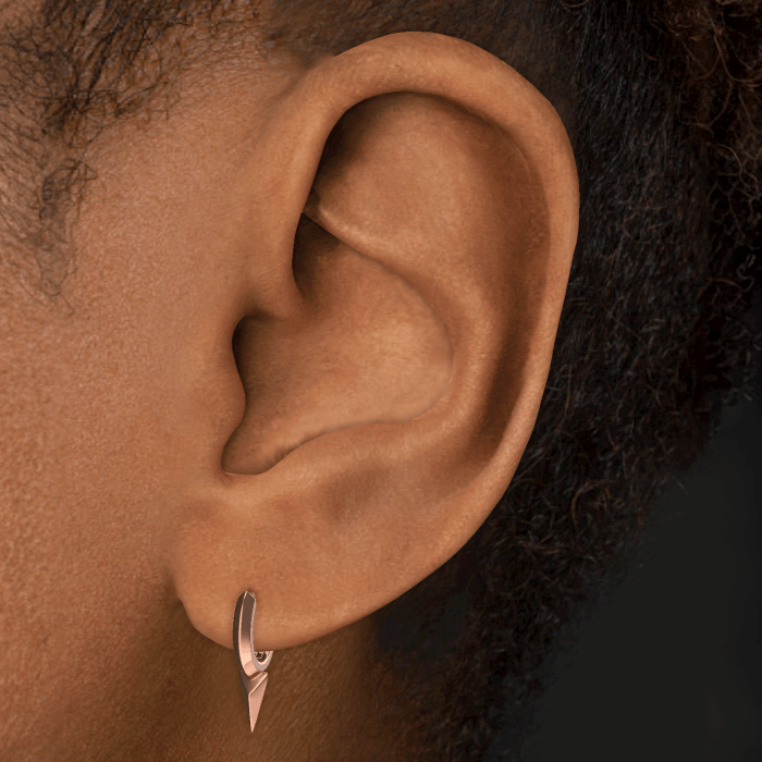 Faceted Single Short Spike Hoop Earring