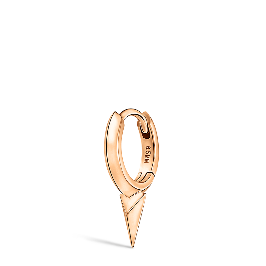 Faceted Single Short Spike Hoop Earring