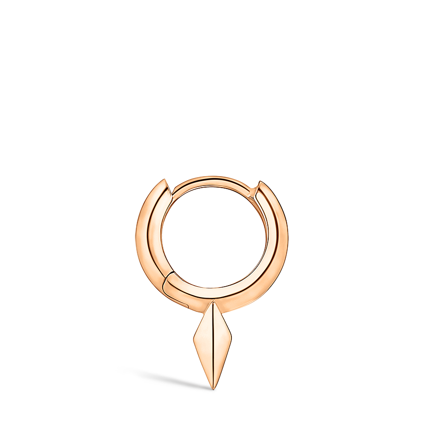 Faceted Single Short Spike Hoop Earring