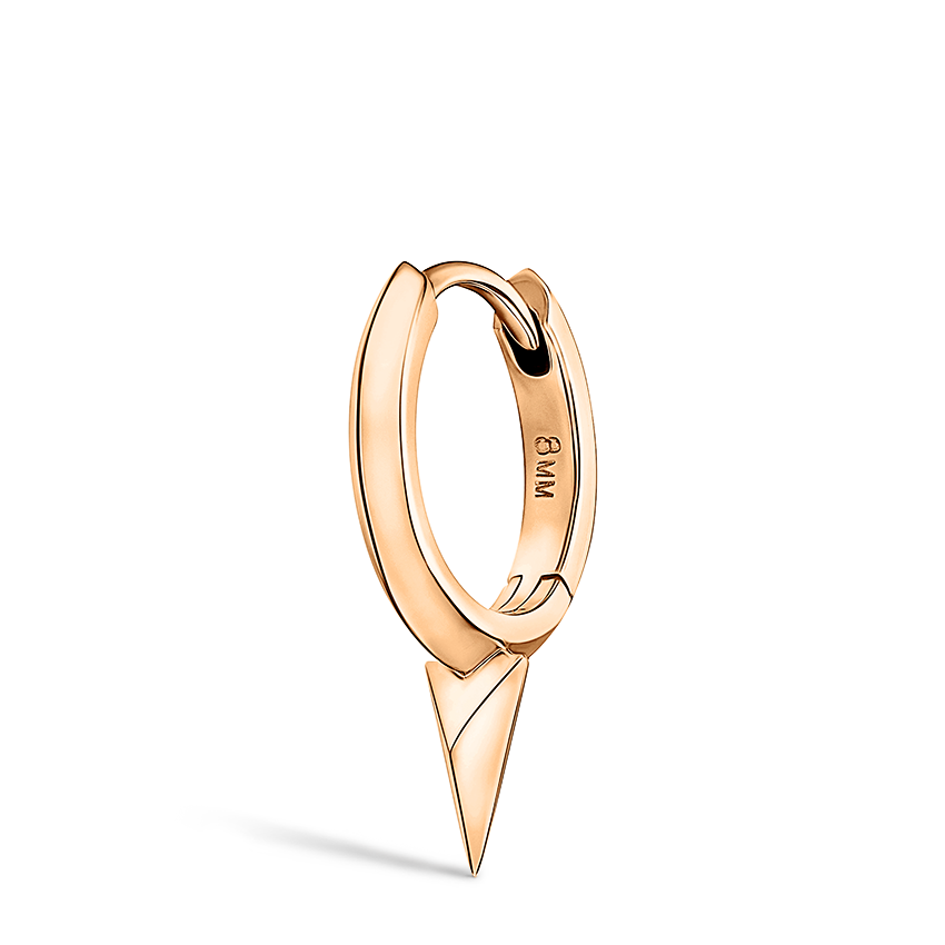 Faceted Single Short Spike Hoop Earring