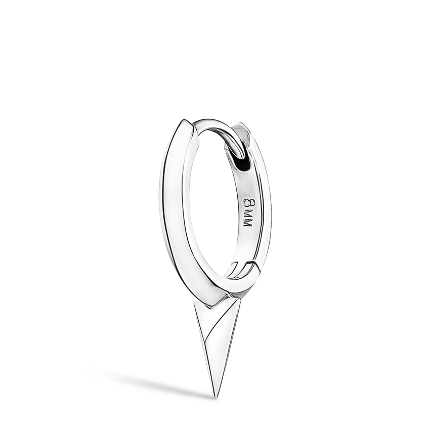 Faceted Single Short Spike Hoop Earring