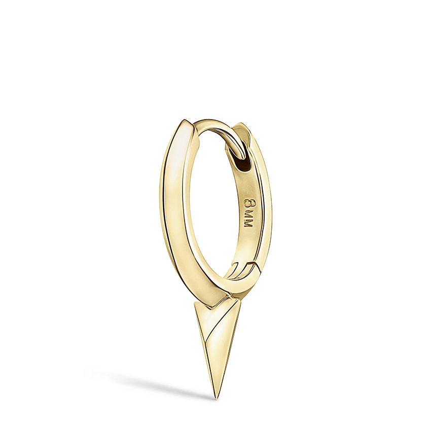 Faceted Single Short Spike Hoop Earring