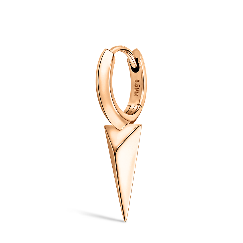 Faceted Single Long Spike Hoop Earring