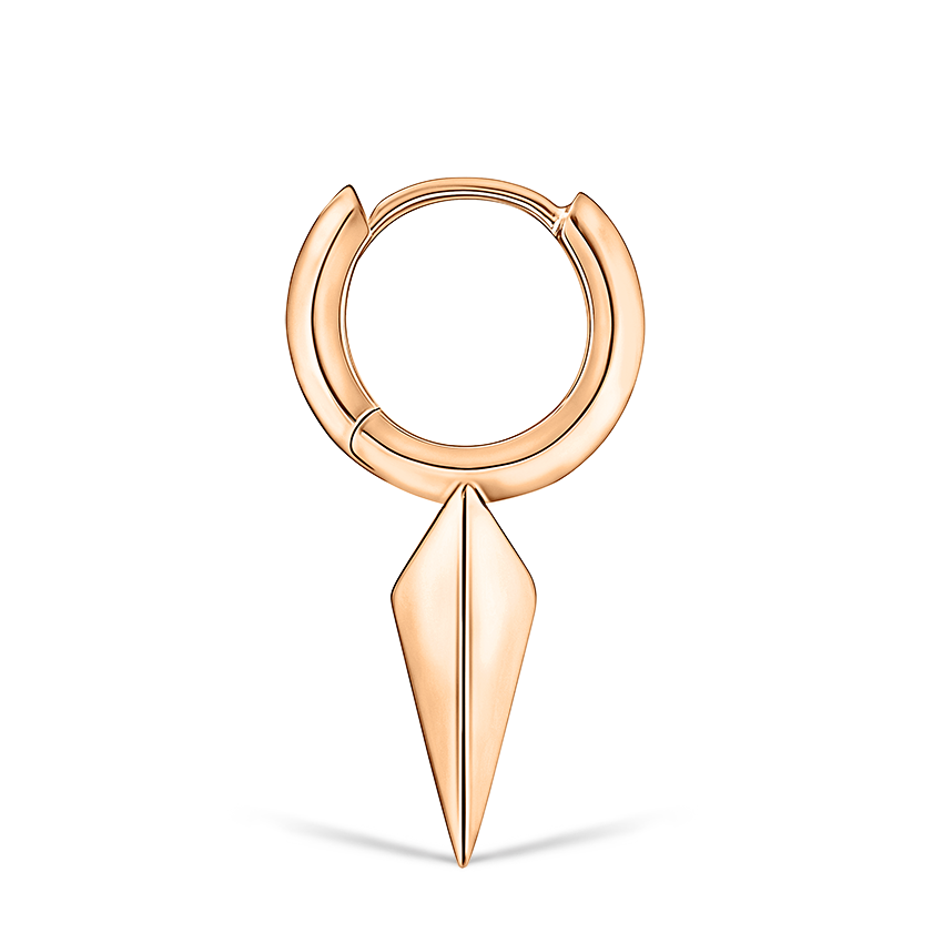 Faceted Single Long Spike Hoop Earring