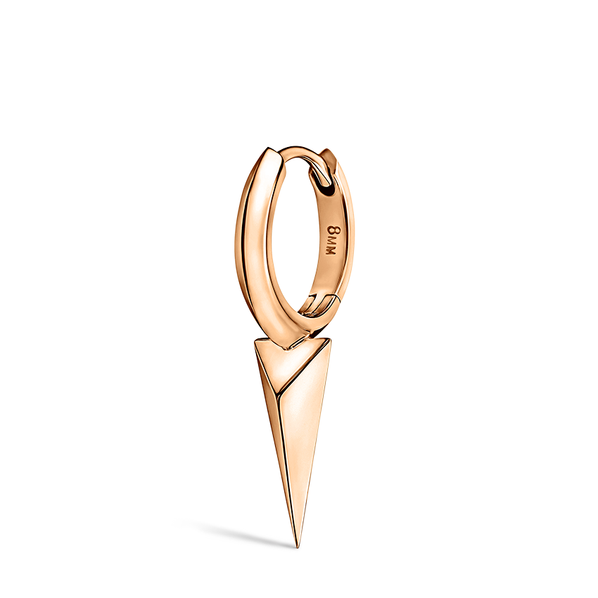 Faceted Single Long Spike Hoop Earring