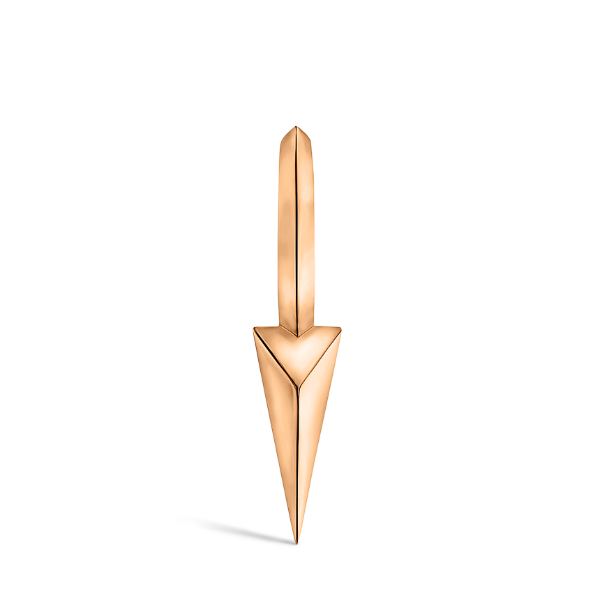 Faceted Single Long Spike Hoop Earring