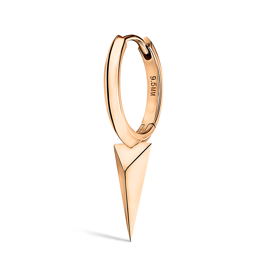 Faceted Single Long Spike Hoop Earring