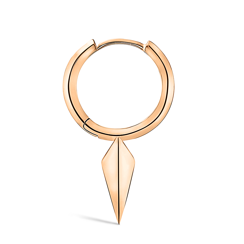 Faceted Single Long Spike Hoop Earring