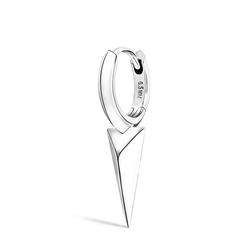 Faceted Single Long Spike Hoop Earring