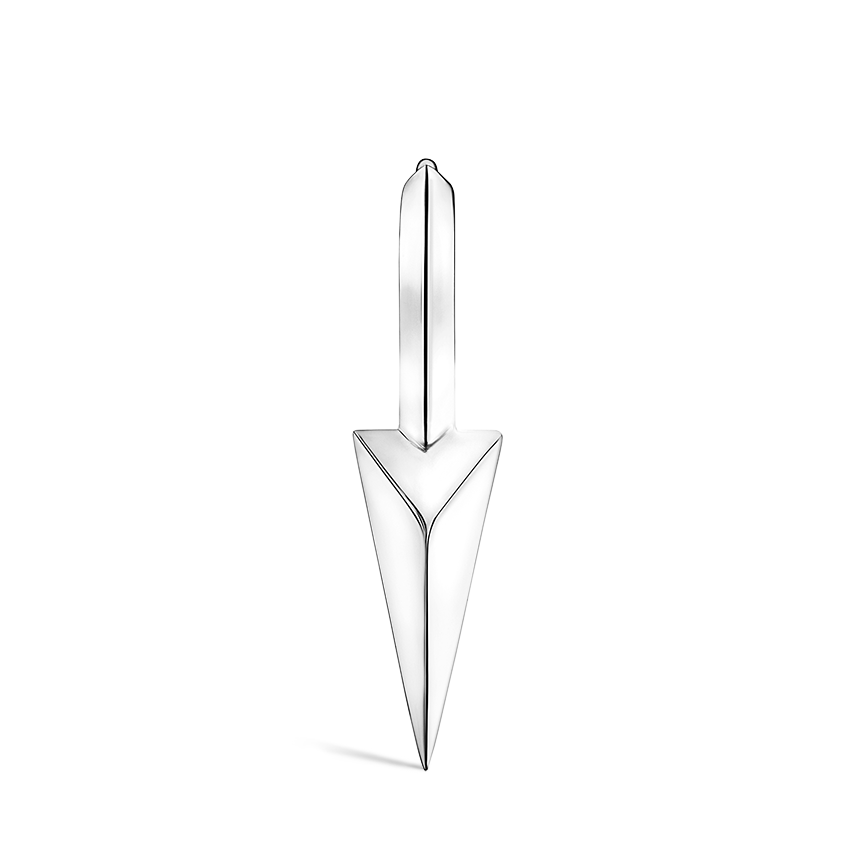 Faceted Single Long Spike Hoop Earring