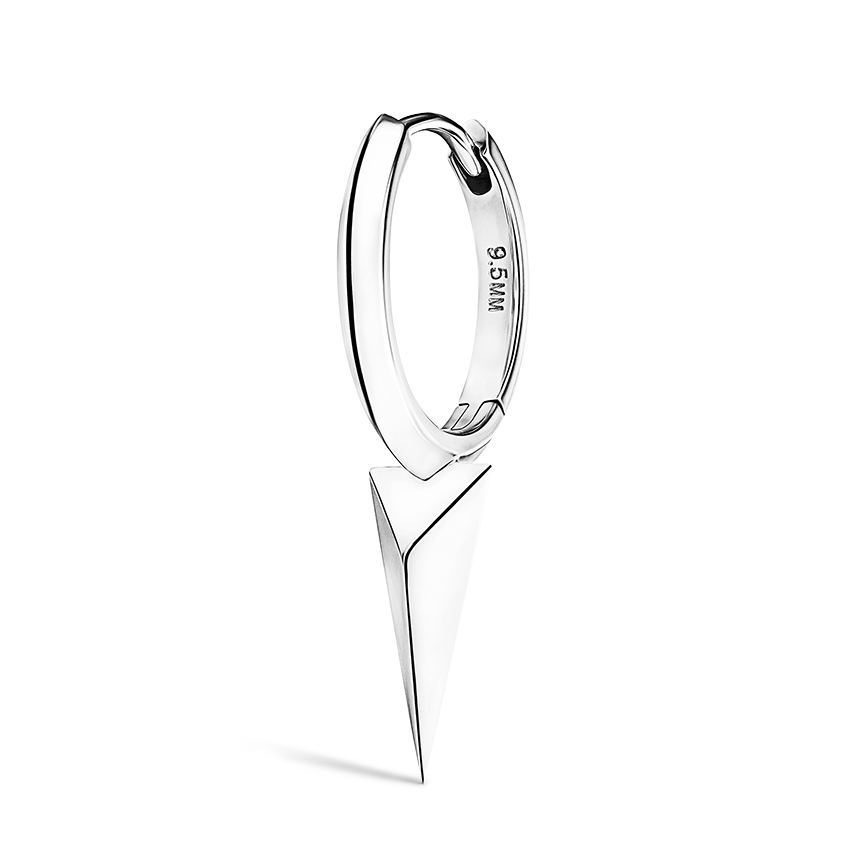 Faceted Single Long Spike Hoop Earring
