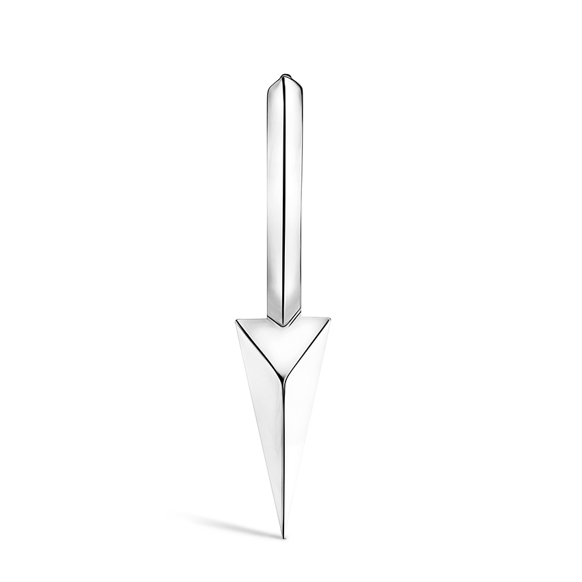 Faceted Single Long Spike Hoop Earring