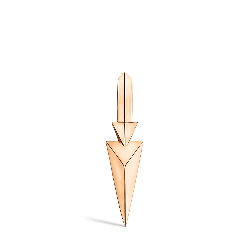Faceted Triple Long Spike Hoop Earring