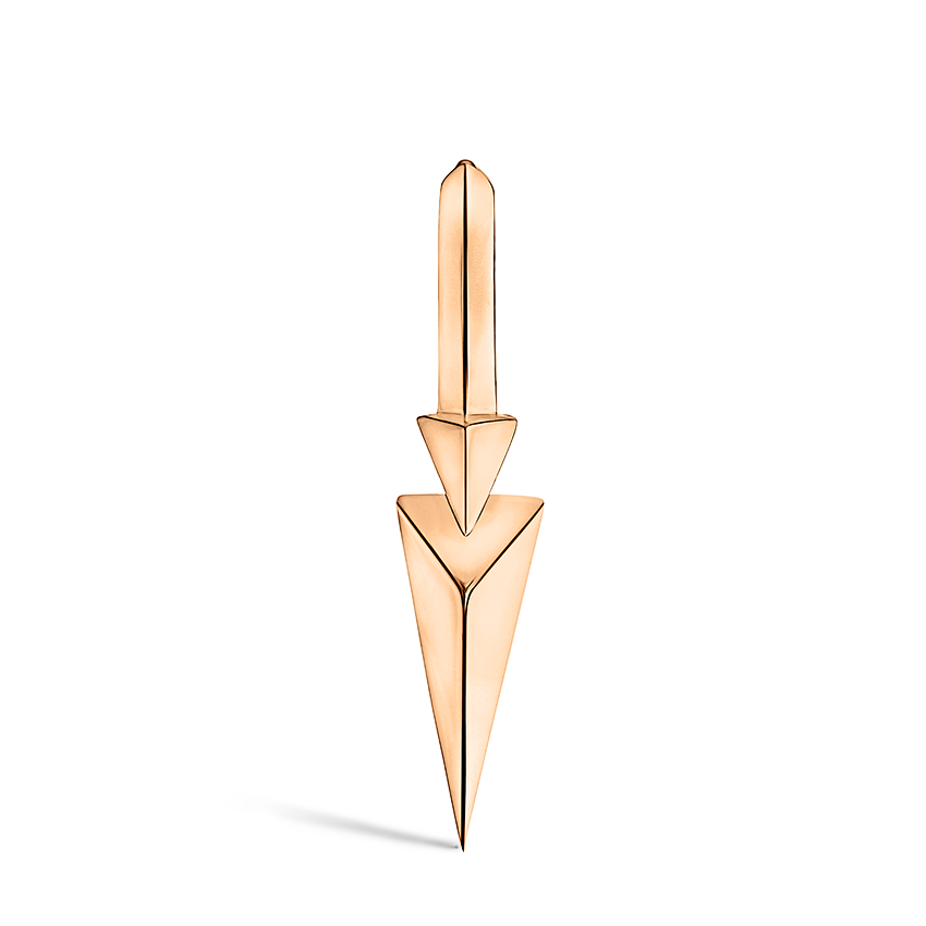 Faceted Triple Long Spike Hoop Earring