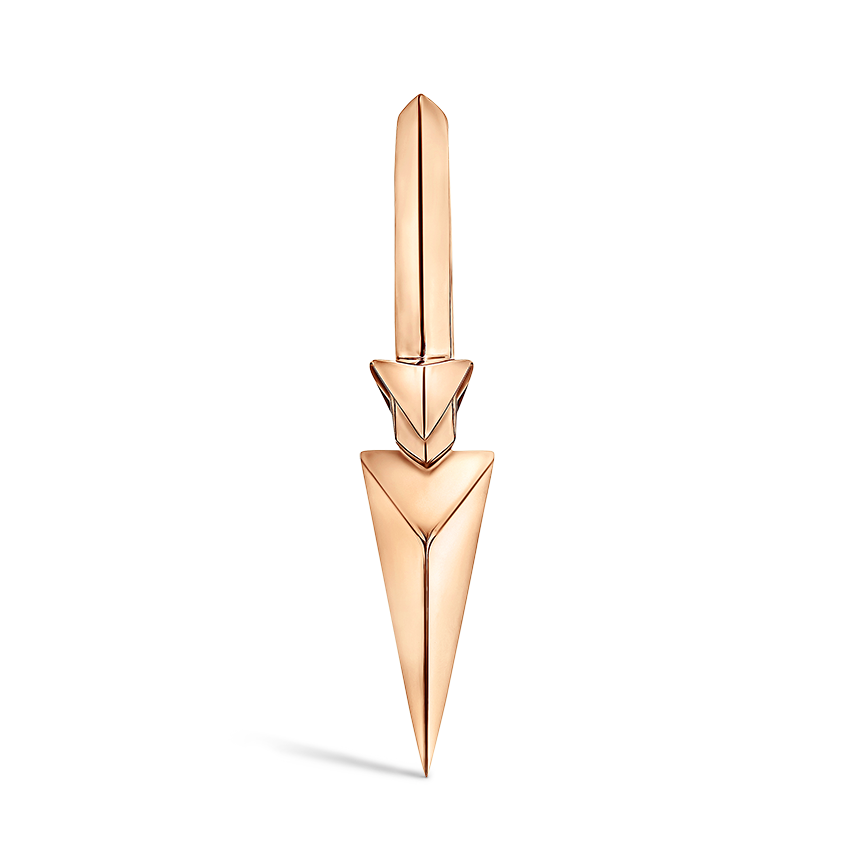 Faceted Triple Long Spike Hoop Earring