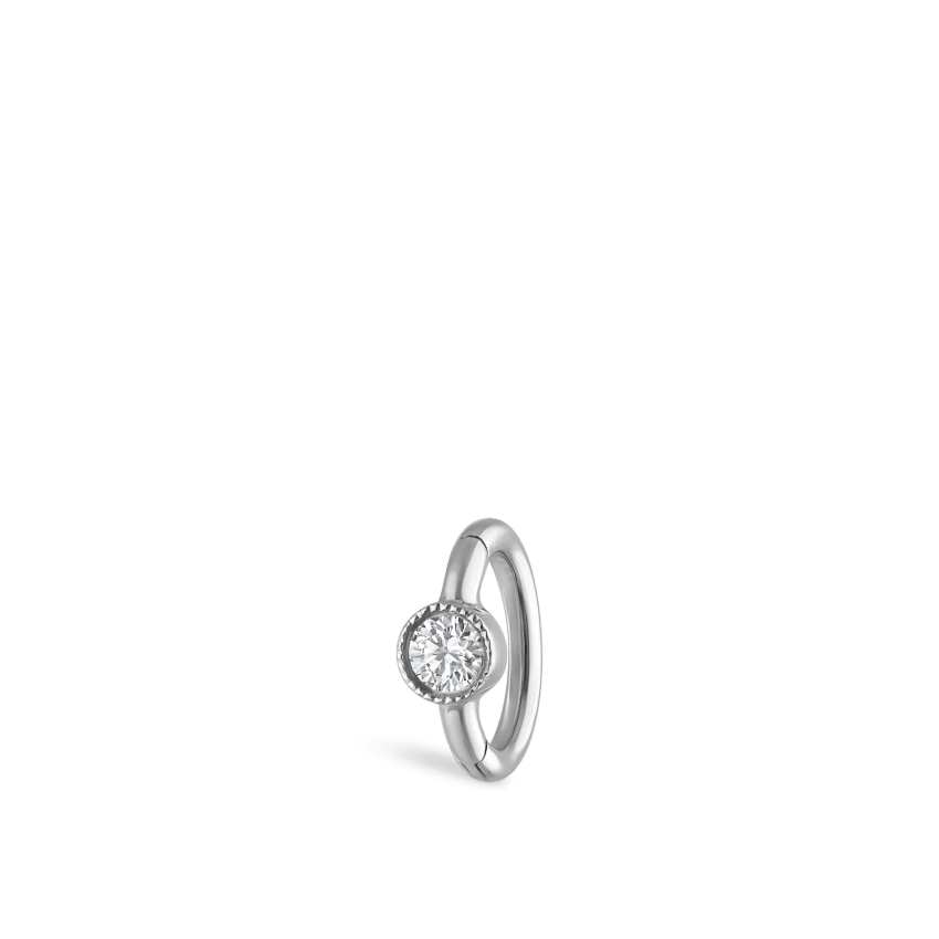 Scalloped Diamond Hoop Earring