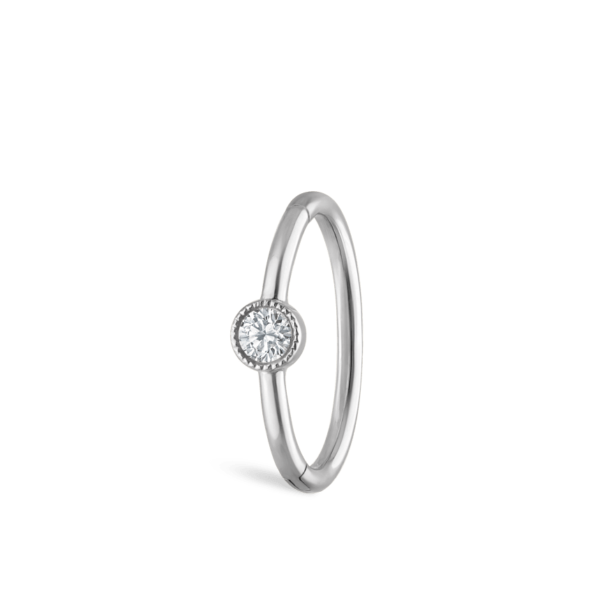 Scalloped Diamond Hoop Earring