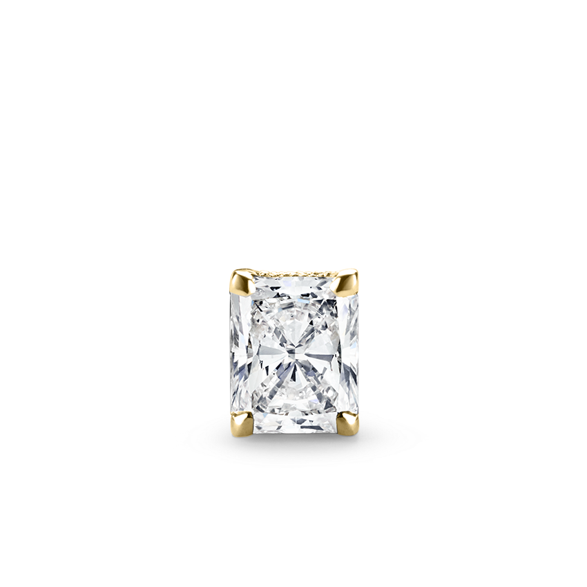 Radiant Diamond Engraved Threaded Stud Earring
