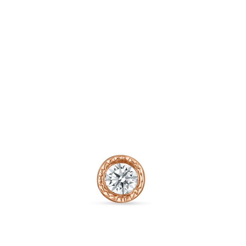 Scalloped Set Diamond Threaded Stud Earring