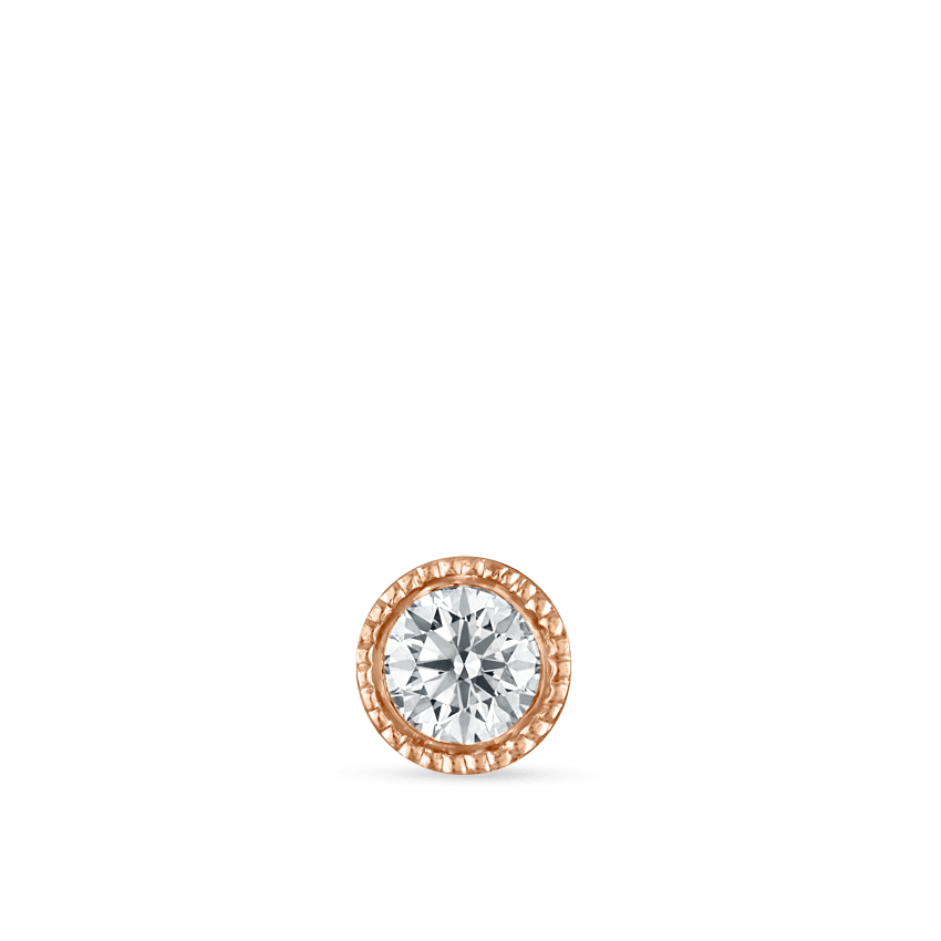 Scalloped Set Diamond Threaded Stud Earring