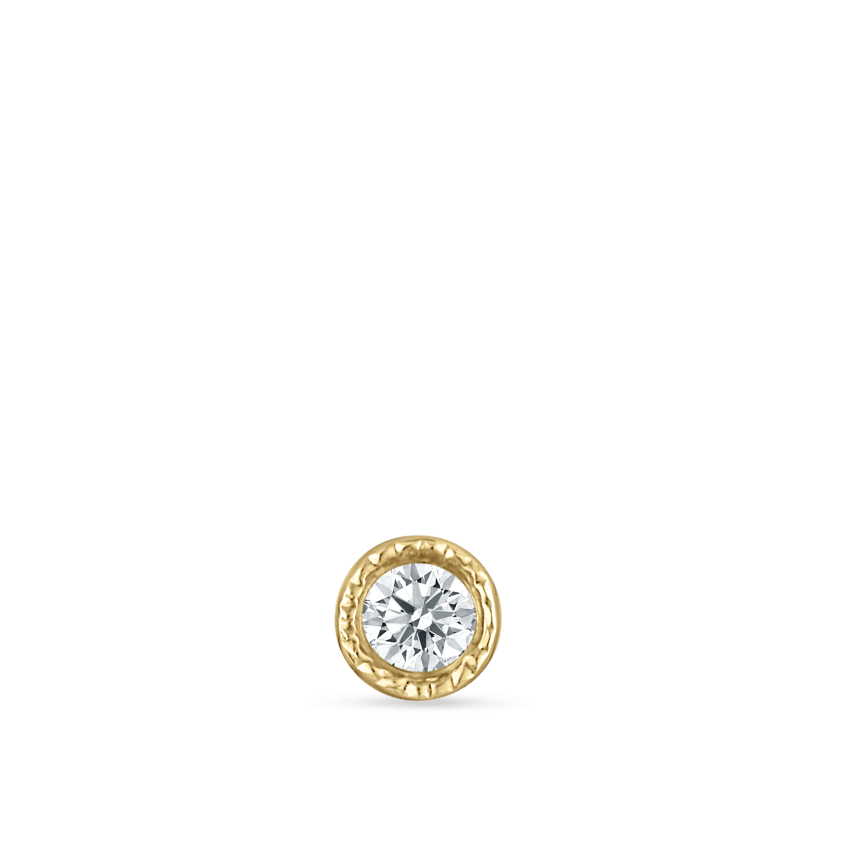 Scalloped Set Diamond Threaded Stud Earring