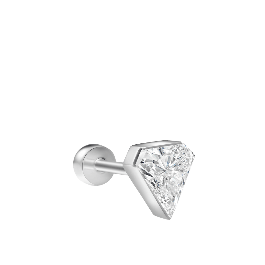 Invisible Set Silhouette Diamond Threaded Stud Earring With Titanium Backing