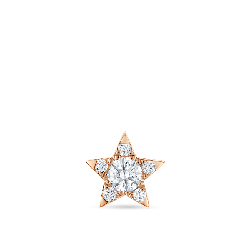 Diamond Star Threaded Stud Earring With Titanium Backing