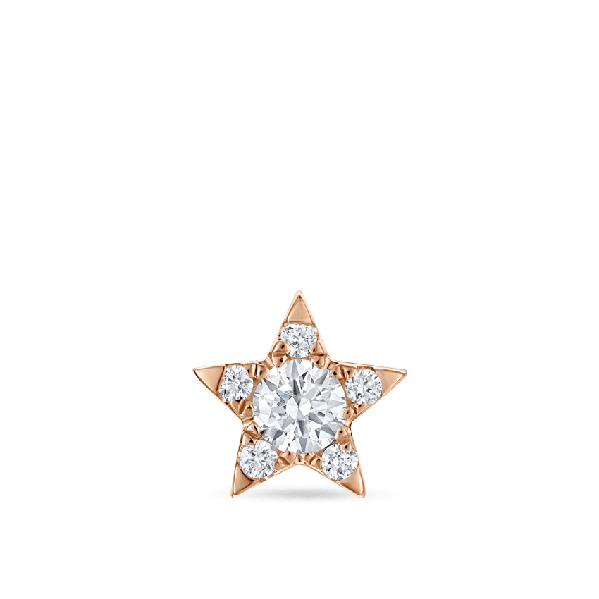 Diamond Star Threaded Stud Earring With Titanium Backing
