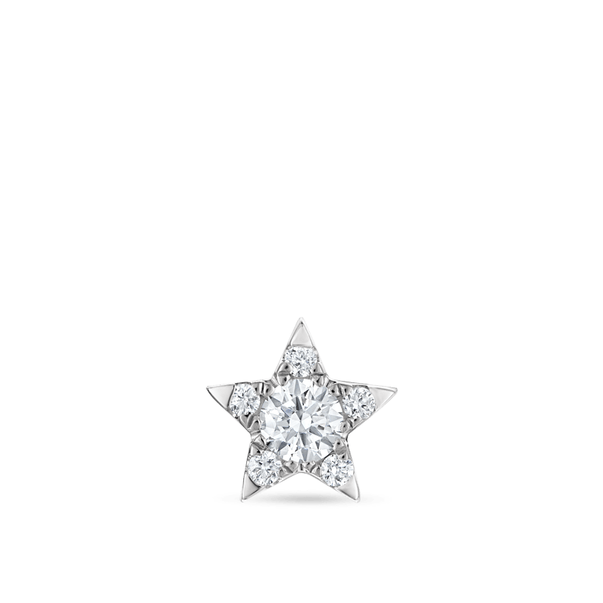Diamond Star Threaded Stud Earring With Titanium Backing