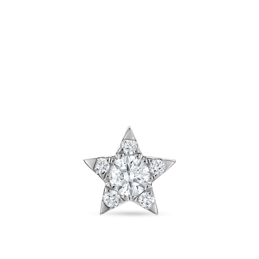 Diamond Star Threaded Stud Earring With Titanium Backing