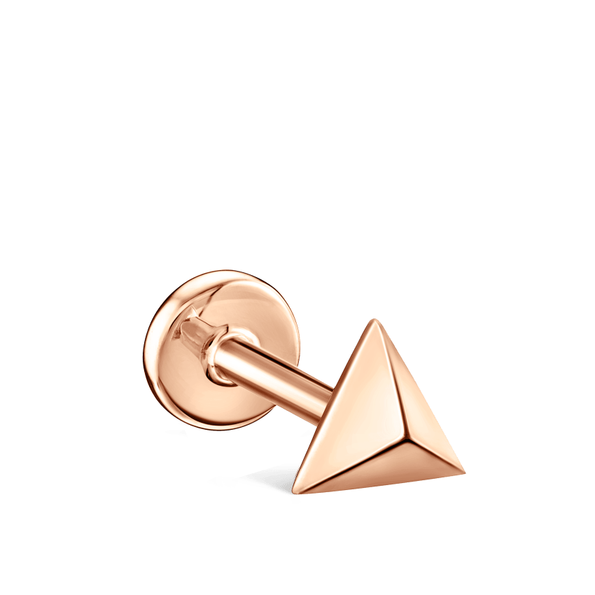 Faceted Triangle Threaded Stud Earring With Titanium Backing