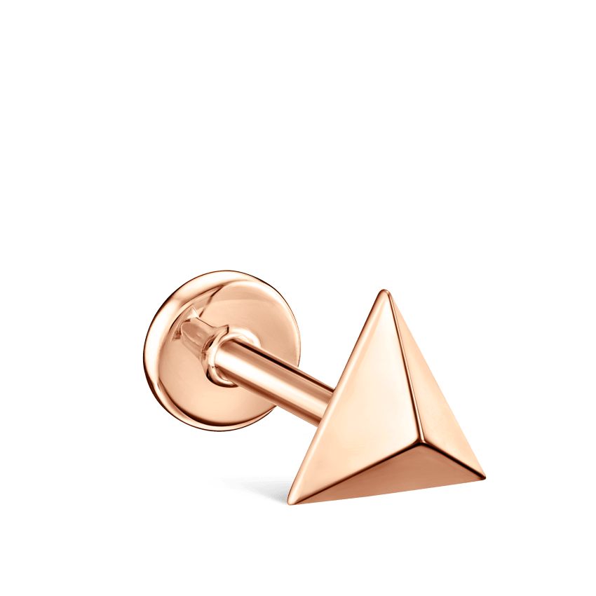 Faceted Triangle Threaded Stud Earring With Titanium Backing