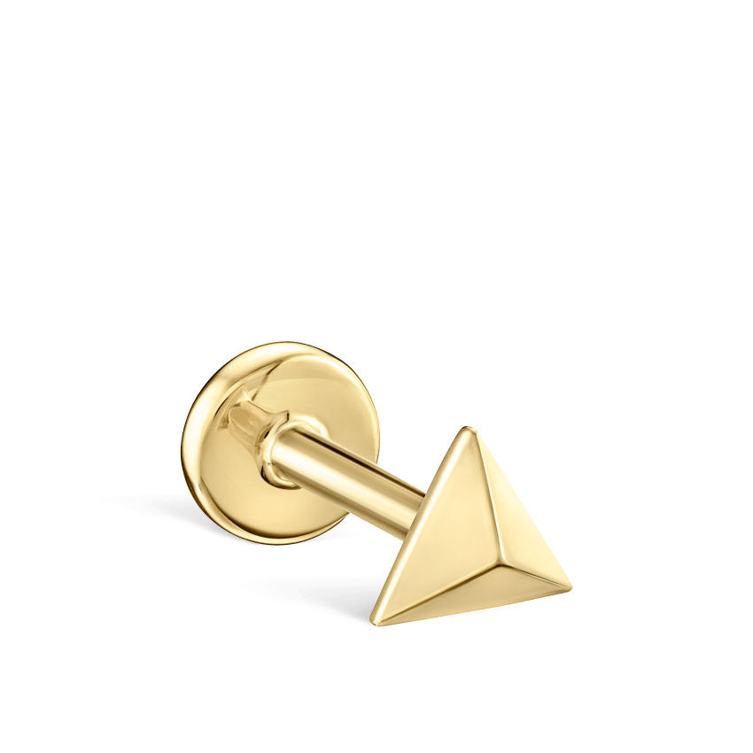 Faceted Triangle Threaded Stud Earring With Titanium Backing