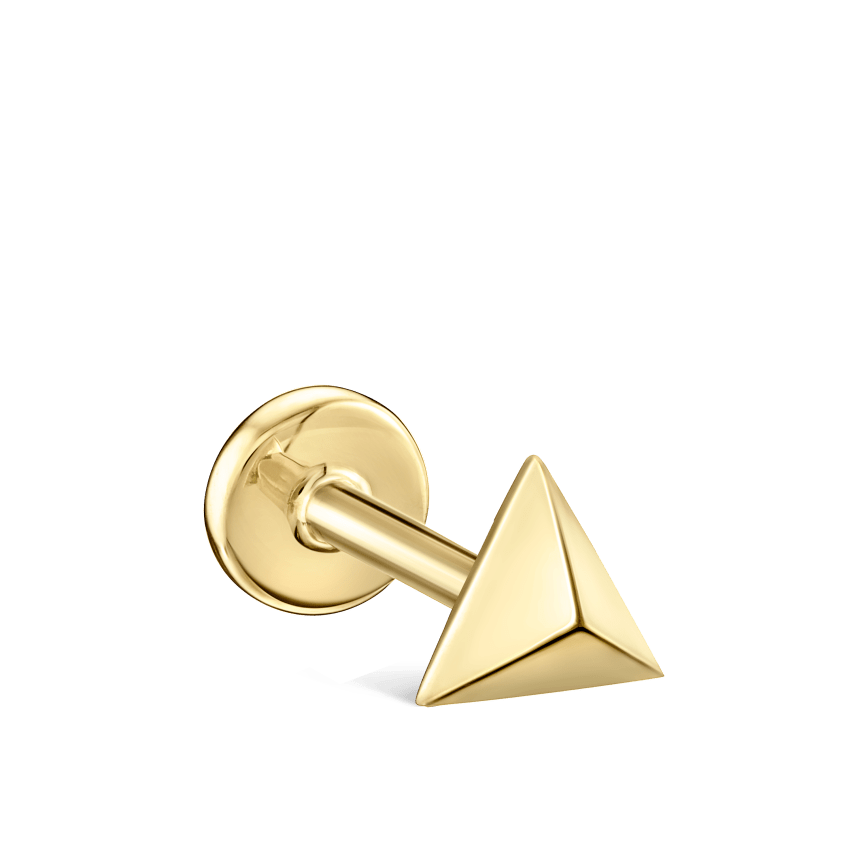 Faceted Triangle Threaded Stud Earring With Titanium Backing