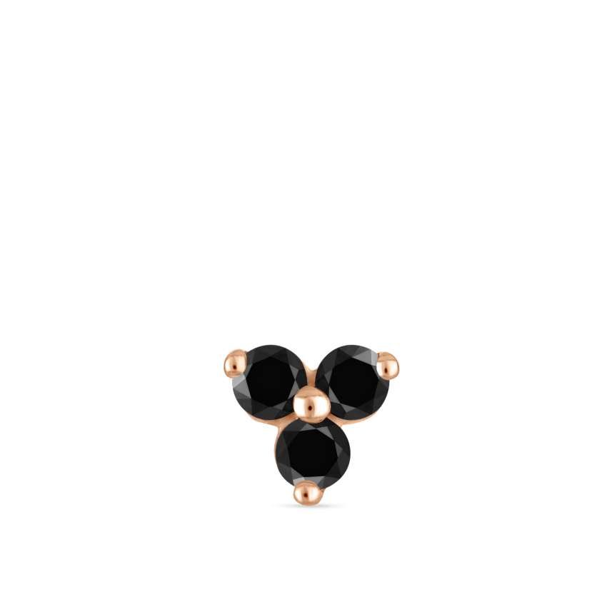 Black Diamond Trinity Threaded Stud Earring