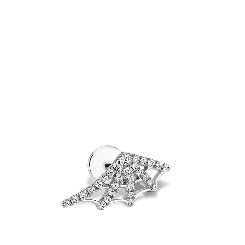 Diamond Web Threaded Stud Earring