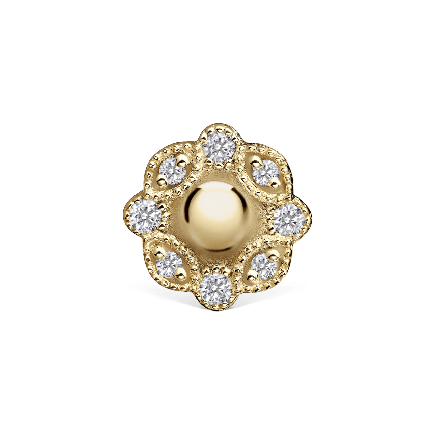 Invisible Set Silhouette Cognac Diamond Threaded Stud