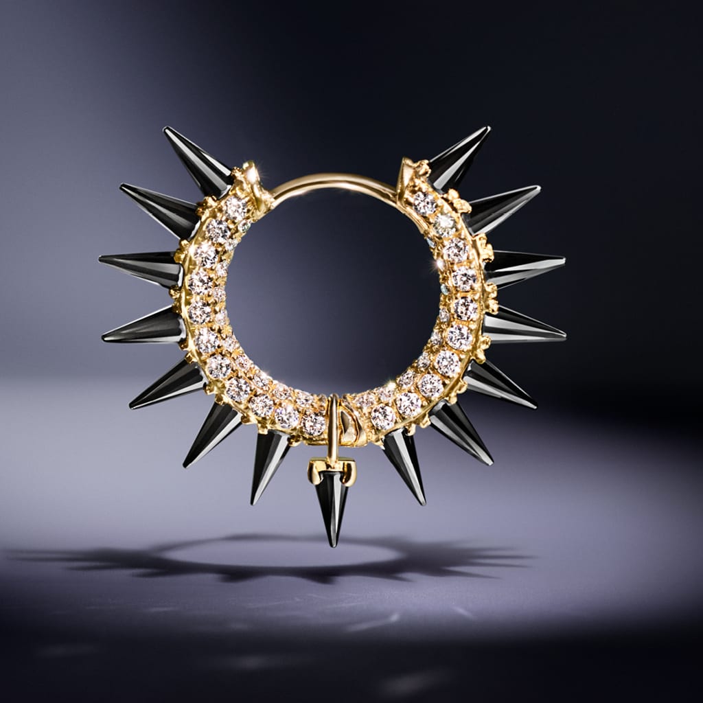 Spike hoop earrings deals