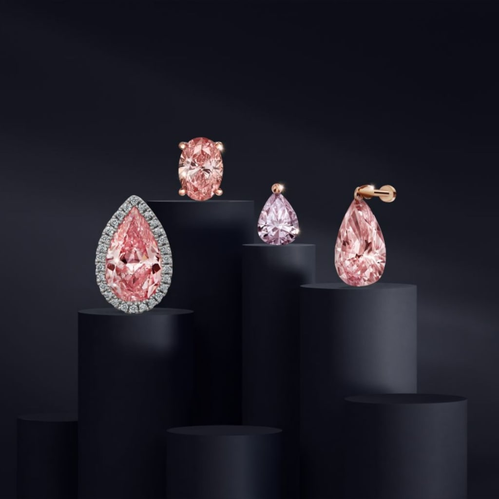 Natural pink sales diamond earrings