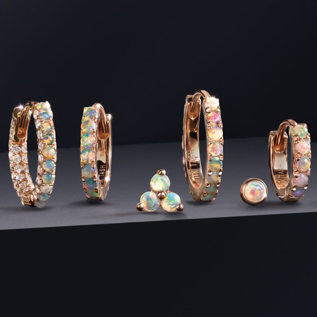 Maria tash opal earrings hotsell